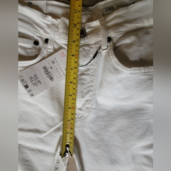 Zara Women White Cropped Bootcut Jeans Size US 4 NWT - Picture 4 of 9